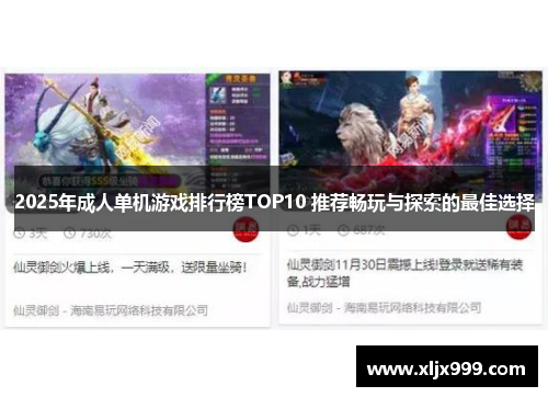 2025年成人单机游戏排行榜TOP10 推荐畅玩与探索的最佳选择 2025年成人单机游戏排行榜TOP10 推荐畅玩与探索的最佳选择